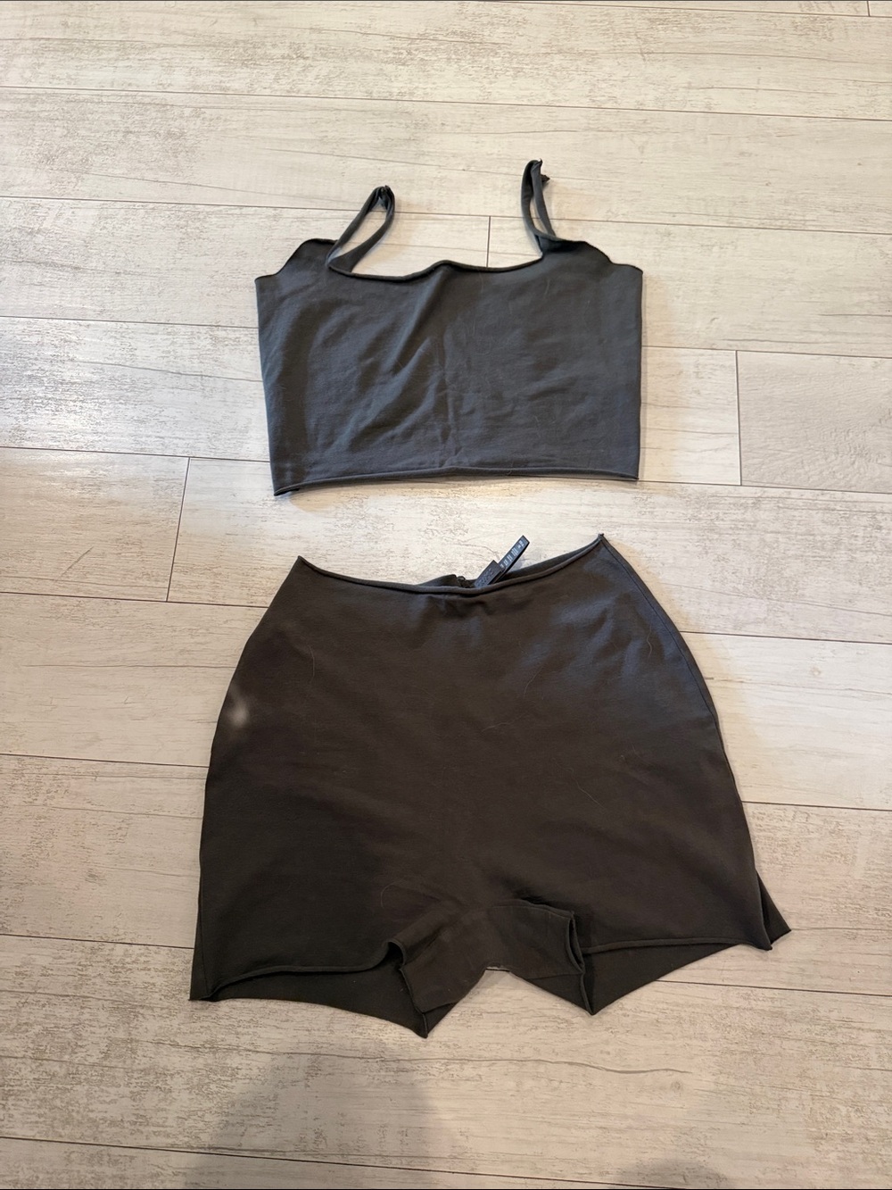 Skims Crop Top and Shorts Set - XS